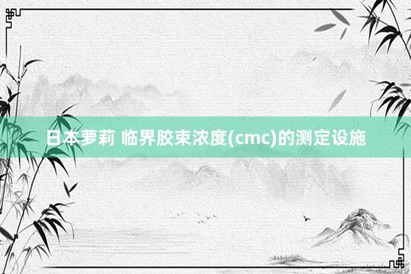 日本萝莉 临界胶束浓度(cmc)的测定设施