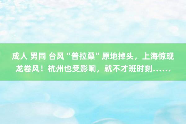 成人 男同 台风“普拉桑”原地掉头，上海惊现龙卷风！杭州也受影响，就不才班时刻……