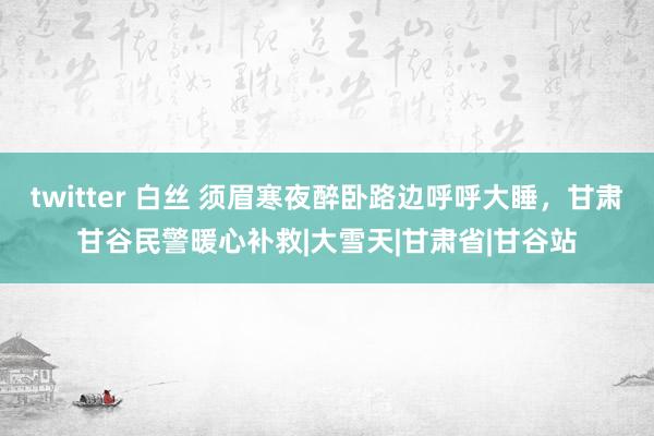 twitter 白丝 须眉寒夜醉卧路边呼呼大睡，甘肃甘谷民警暖心补救|大雪天|甘肃省|甘谷站